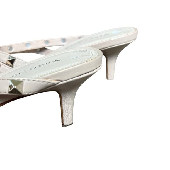 Marc Fisher Nude Beige Jonni Studded Pointy Toe Kitten Heels Size 8 - Picture 10 of 13